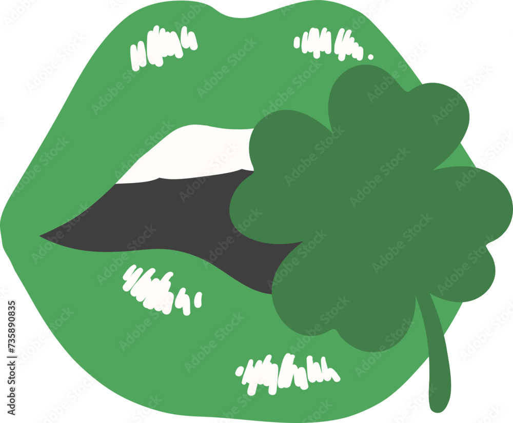 St Paticks day lips with clover leaf St Paticks day lips with clover leaf