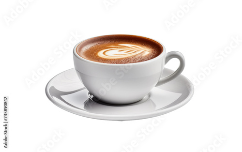 A Cup of Coffee on a Saucer. A cup of coffee sitting on a saucer, displaying steam rising from the hot beverage.