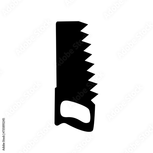 Saw Black and white flat vector icon