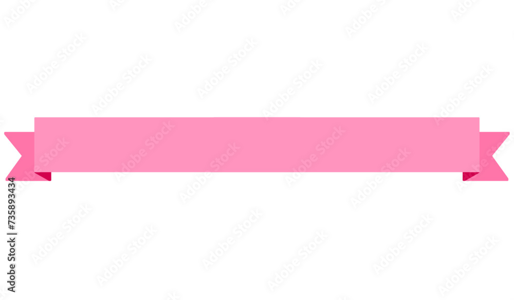 pink ribbon banner flat style vector illustration isolated on white and transparent background. minimalism blank for text pink ribbon banner flat style vector illustration isolated on white and transparent background. minimalism blank for text