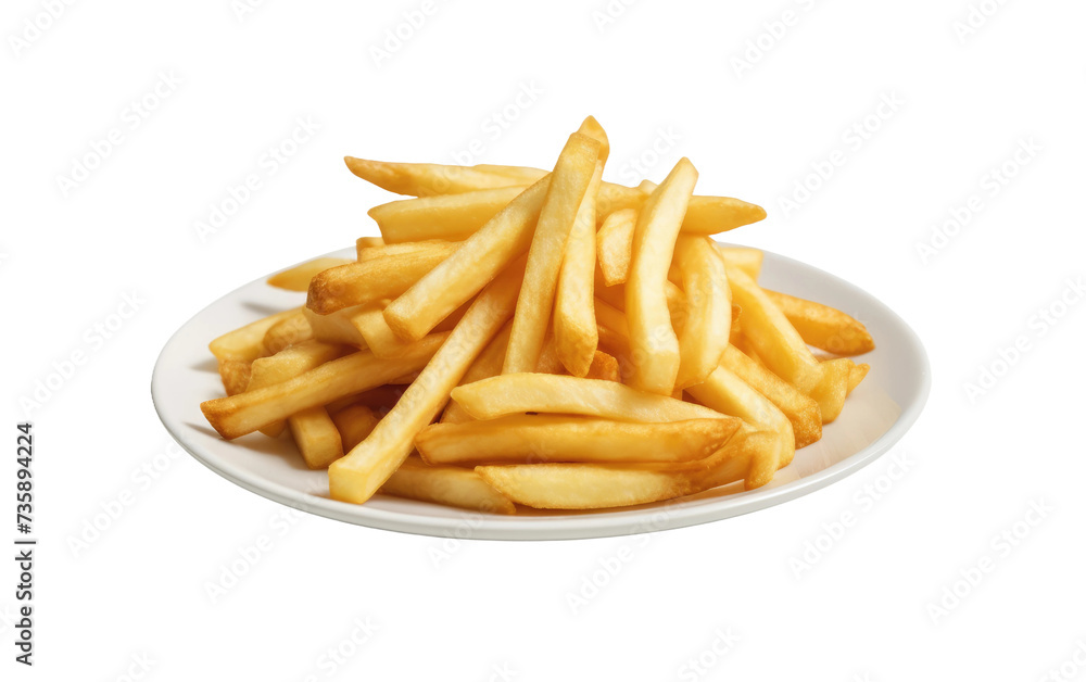 Plate of French Fries. A plate of crispy, golden French fries placed on a clean Transparent background. Plate of French Fries. A plate of crispy, golden French fries placed on a clean Transparent background.
