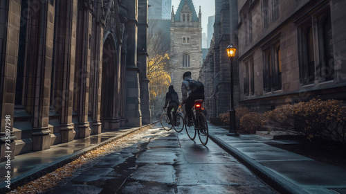 people cycling on the street