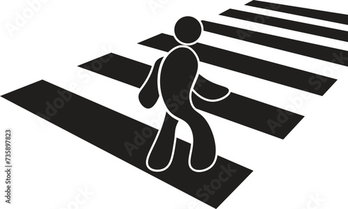 Zebra crossing icon set. Simple pedestrian crossing icon. Vector illustration of zebra cross. Marking lines for zebra crossing, road signs illustration photo