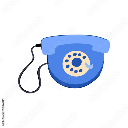 hotline telephone retro cartoon vector illustration