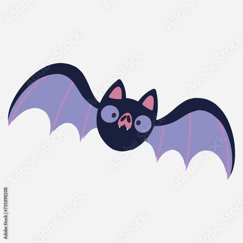 illustration of a bat flying on Halloween