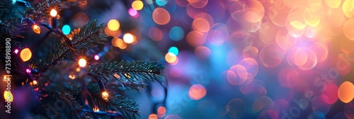 celebrate greeting happiness cheer joyful christmas lights and glowing bokeh on colorful background