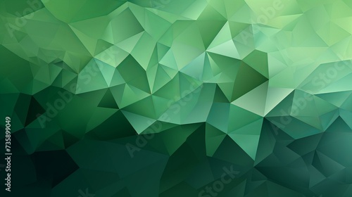 Vibrant geometric abstract: shades of green polygonal backdrop