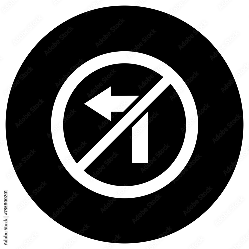 No turn left Vector Icon Design Illustration No turn left Vector Icon Design Illustration