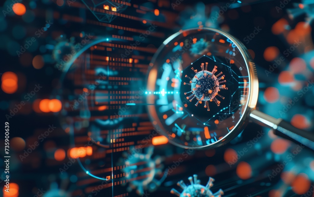 Virus Scan,Cybersecurity Background. Virus Scan,Cybersecurity Background.