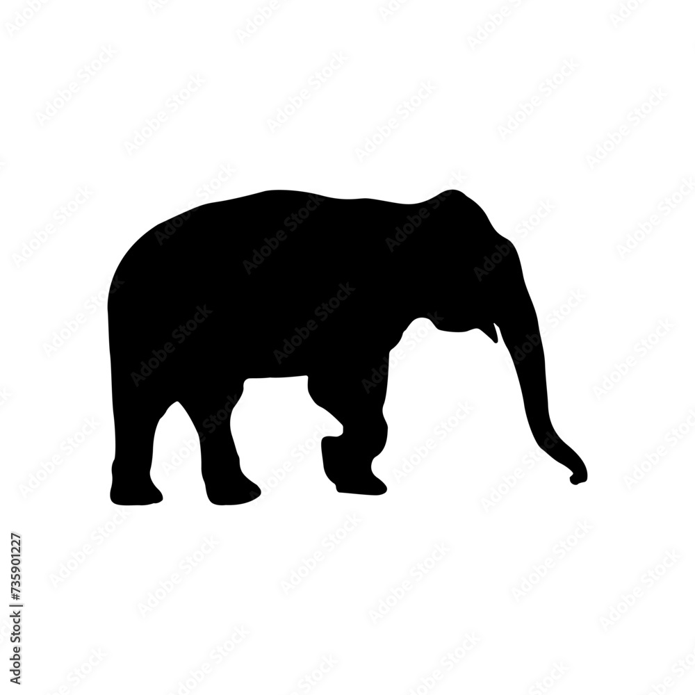 The shadow of a big elephant Vector illustration of a big elephant The shadow of a big elephant Vector illustration of a big elephant