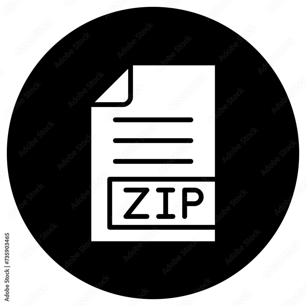 ZIP Vector Icon Design Illustration ZIP Vector Icon Design Illustration