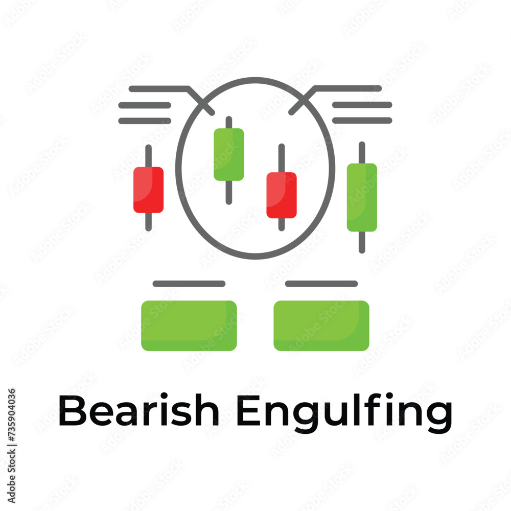 Creatively designed unique stock market related icon, Bearish Engulfing vector design Creatively designed unique stock market related icon, Bearish Engulfing vector design
