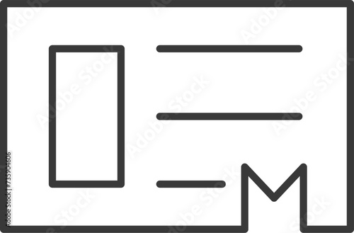 線画駅関連アイコンイラスト　切符