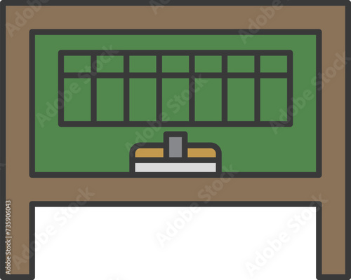 カラー駅関連アイコンイラスト　掲示板