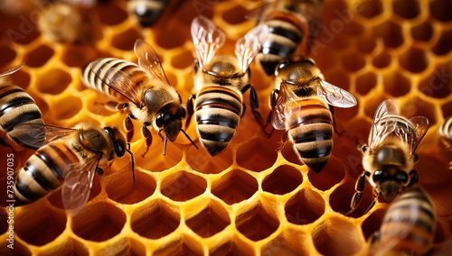 Bees in the beehive,Natural beekeeping © candra