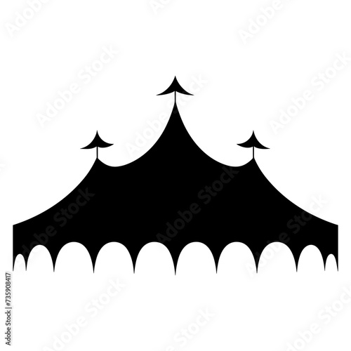 Circus silhouette, Circus tent festival icon vector illustration.