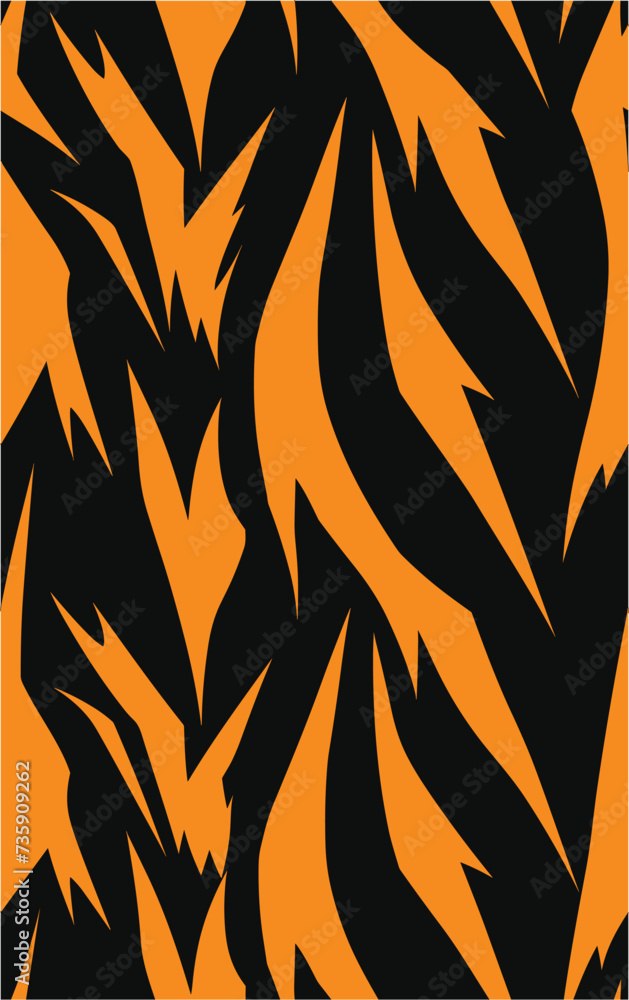 Animal tiger texture pattern vector. Flat Vector Illustration. Tiger background. Tiger, zebra stripes. Vector seamless texture. Animal tiger texture pattern vector. Flat Vector Illustration. Tiger background. Tiger, zebra stripes. Vector seamless texture.