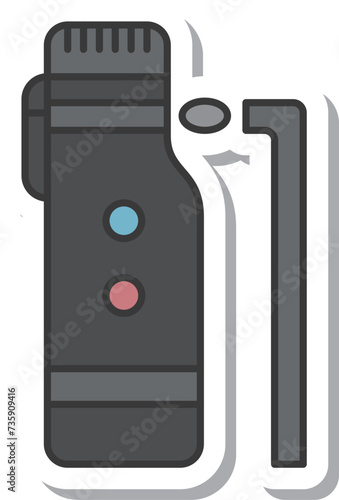 ステッカー駅関連アイコンイラスト　マイク