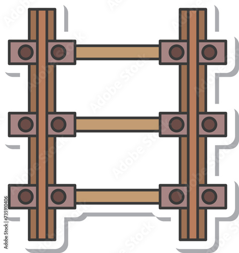 ステッカー駅関連アイコンイラスト　線路