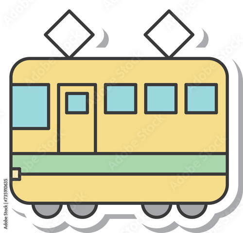 ステッカー駅関連アイコンイラスト　電車