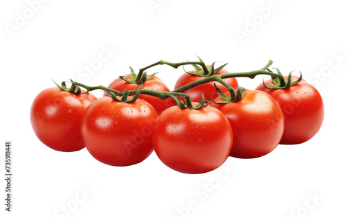 Group of Tomatoes. A collection of red ripe tomatoes displayed on a plain Transparent background, showcasing their vibrant color and freshness.