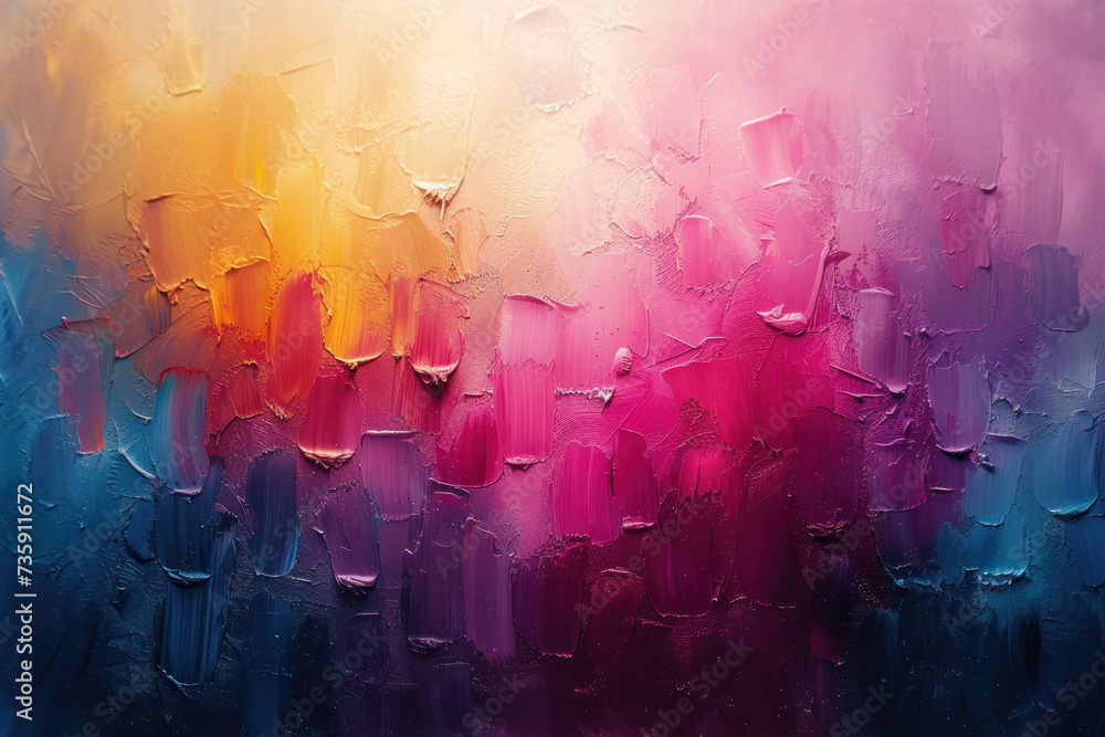 Abstract Painting of Rainbow Colored Background - obrazy, fototapety, plakaty 