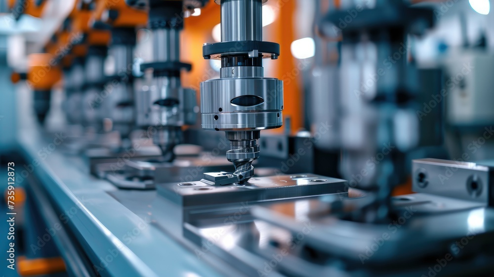 Various electronic drilling machines on a white tabletop. Generative AI. Various electronic drilling machines on a white tabletop. Generative AI.