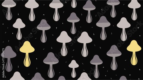 Vector. Funny dinosaurs, seamless pattern for your design. Modern tile pattern. Magic mushroom,psilocybin seamless pattern. Vector illustration.