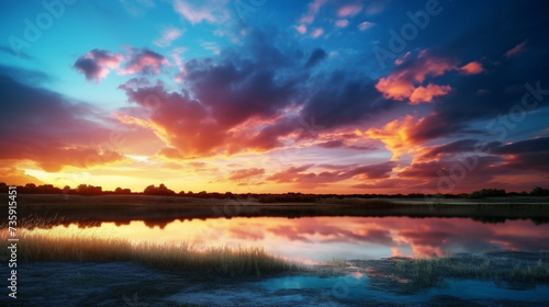 Beautiful sunset sky background