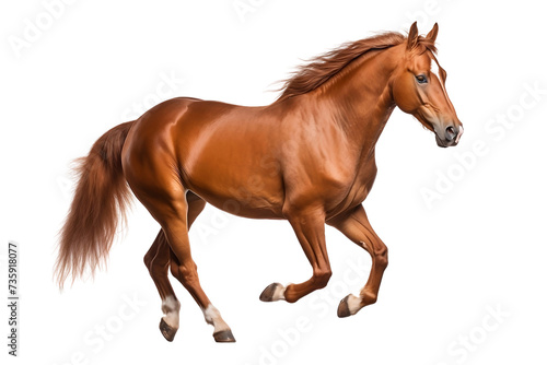 horse trotting running for target isolated on white background or transparent png background © Stock