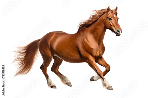 horse trotting running for target clear look isolated on white background or transparent png background © Stock
