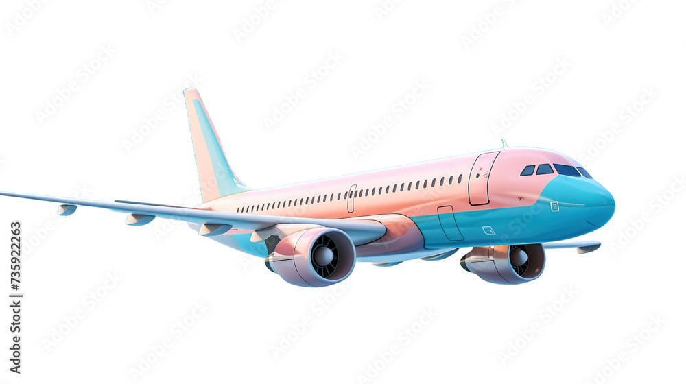 commercial airplane isolated on transparent background