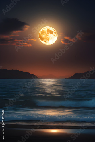 Sunset over the sea.