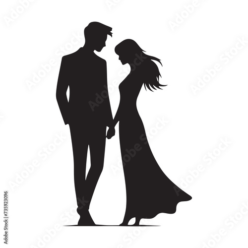 Wallpaper Mural Minimalist Couple Silhouettes Capturing Embarrassing yet Endearing Encounters- Vector embarrassing couple silhouette. Torontodigital.ca
