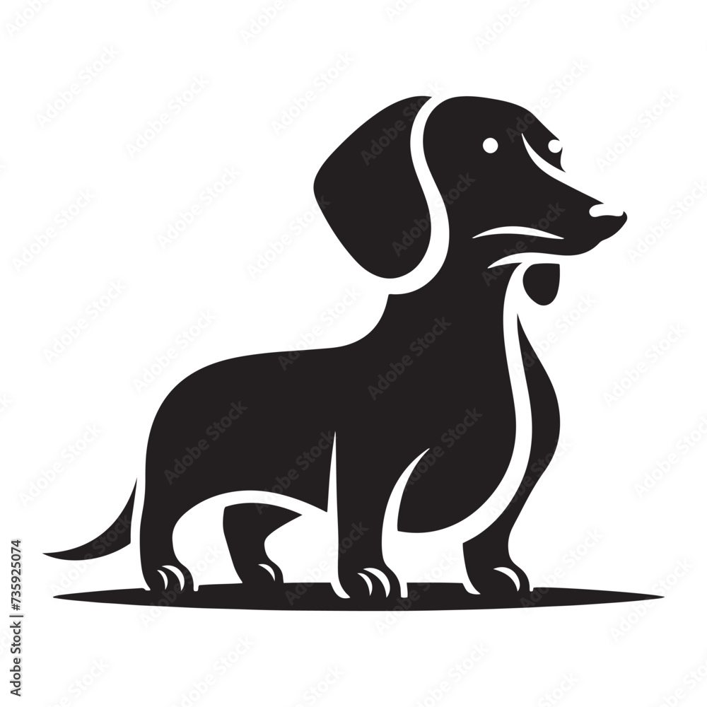 Capturing the Elegance and Charm of Dachshund Silhouettes in Minimalist Art. Dachshund silhouette Dachshund vector