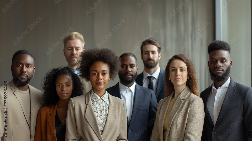 Diverse Group of Business Professionals Standing Together