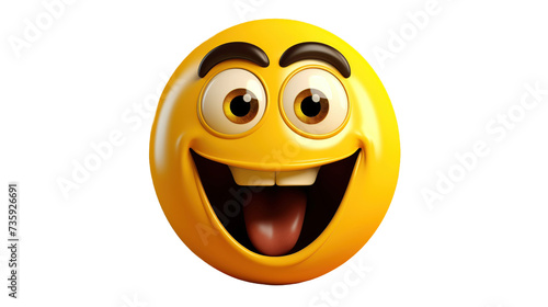 3D laughing emoji on transparent background