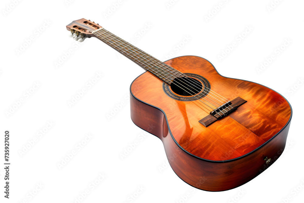 acoustic guitar isolated on a white or transparent background