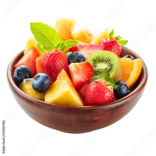 fruit salad isolated on white or transparent background