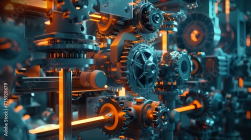 A close-up detail of machinery gears, showcasing industrial mechanics and precision engineering in manufacturing processes