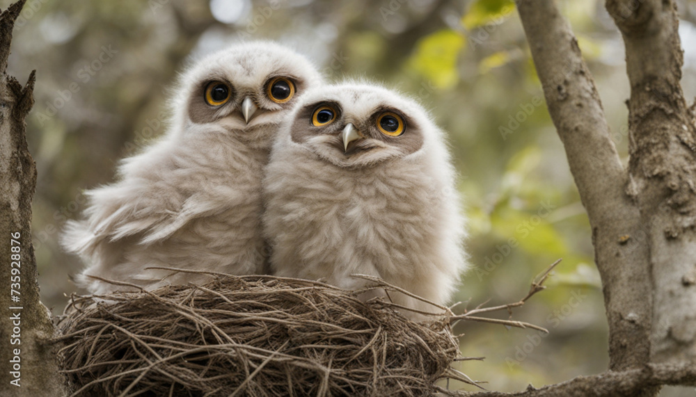 Obraz premium Photo owlets, wild photography