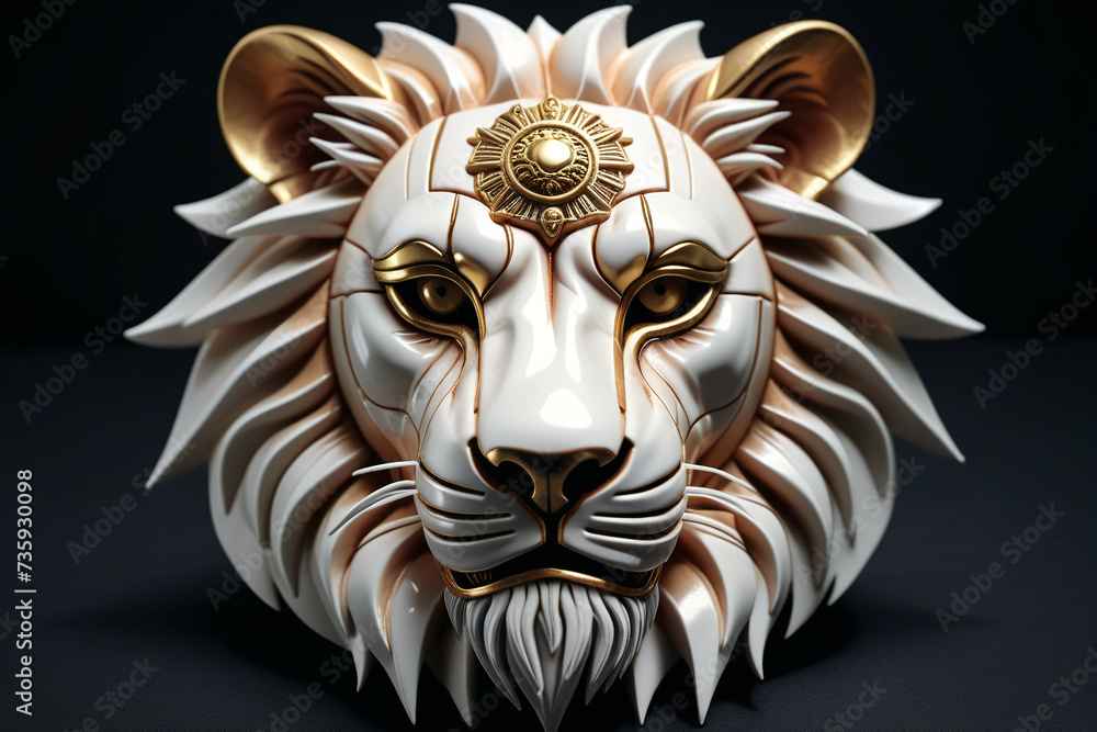 Lion mask. Digital illustration.