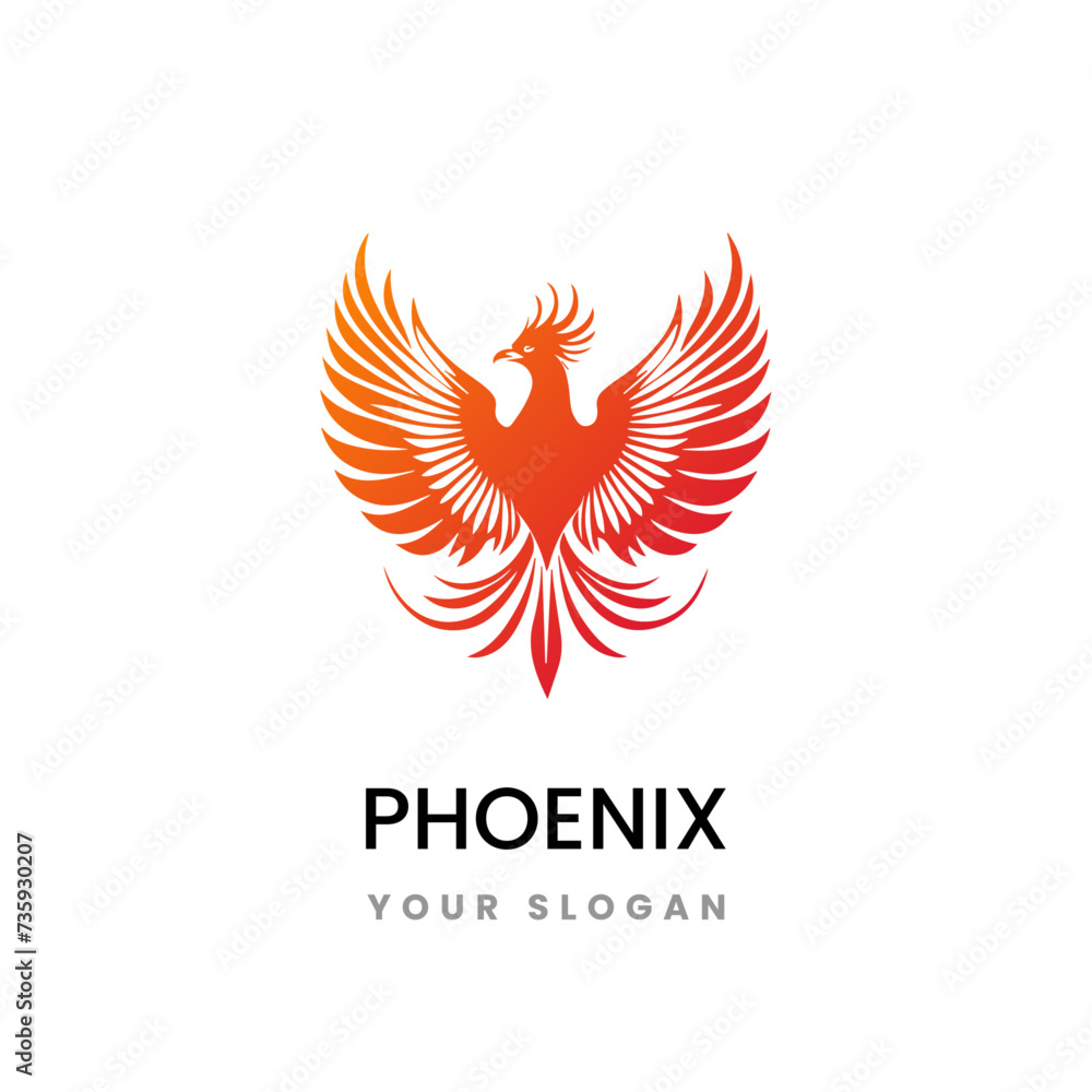 Phoenix logo inspiration design vector