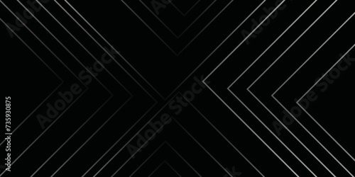 Abstract grey lines on black background with luxury shapes square background. Modern pattern elegant gray line template background. Vector black abstract background lines striped metallic concept.