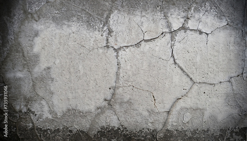 Cracked concrete wall in gray color, texture background; grunge style