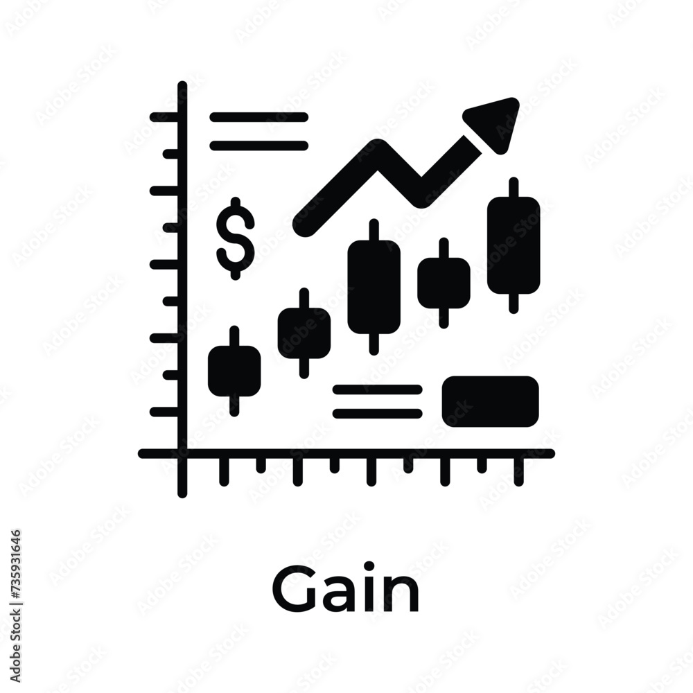 Obraz premium Business growth, Stock market growth chart vector design isolated on white background