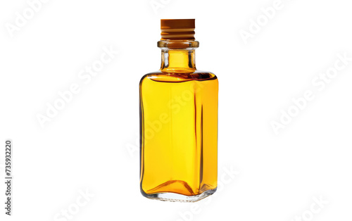 Bottle of Oil With Wooden Stopper. A photograph showcasing a bottle of oil with a practical wooden stopper.