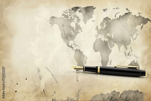 World Press Freedom Day: Great Background with Fountain Pen, generative ai