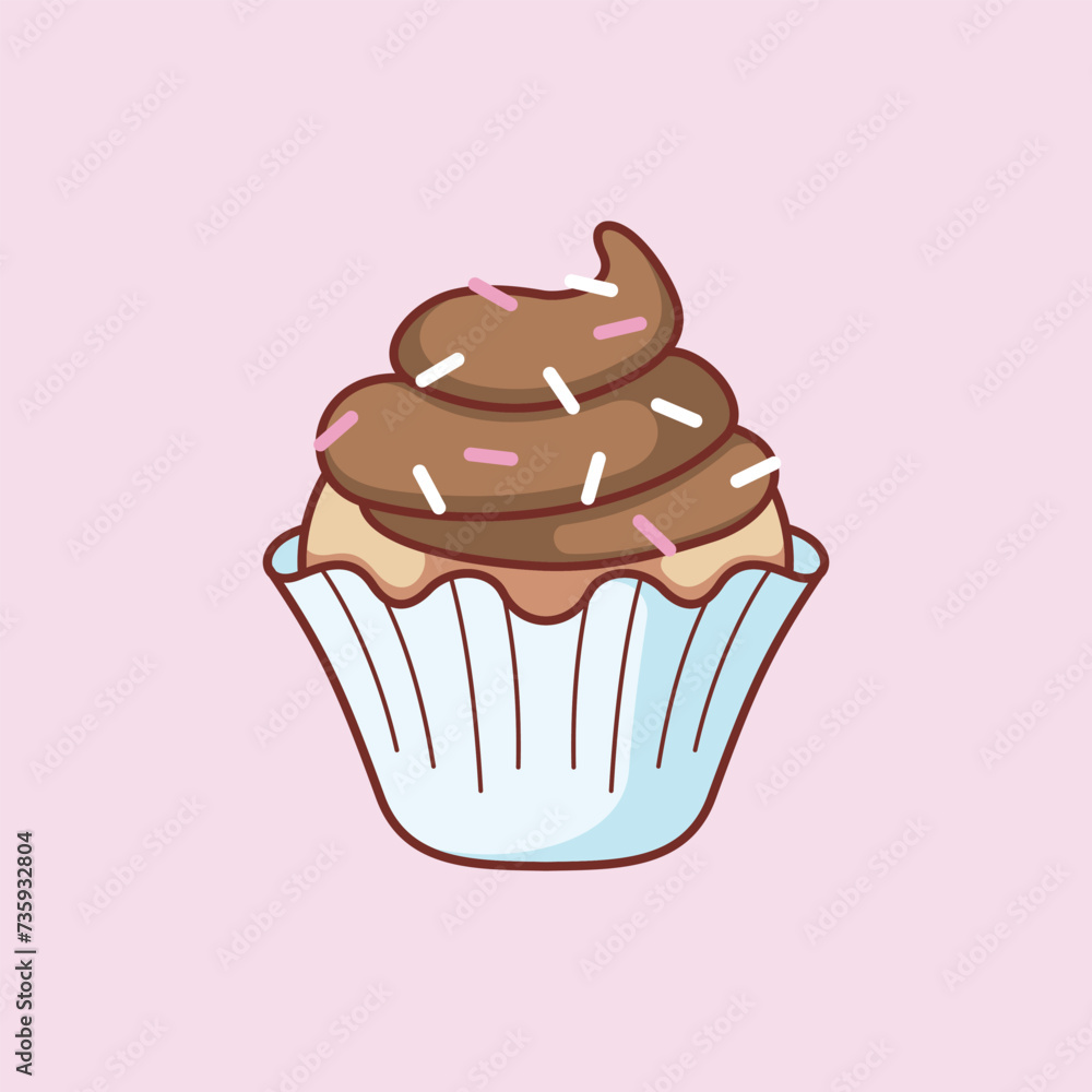 Cute sweet food beverage vector art icon design. Sugary foods simple.