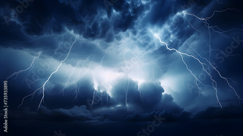 Abstract wide sky thunderstorm and lightning background landing page concept,, Thunderstorm Background Photos & Images